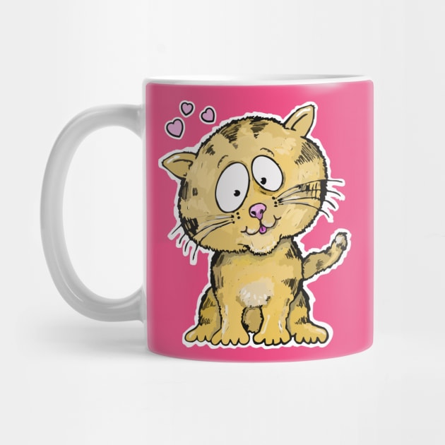 Cute lovable cartoon kitty cat by Tezatoons